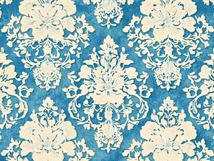 蓝底白花纹复古风壁纸图案