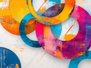 多彩环形抽象艺术图案