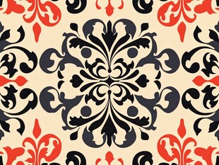 复古花卉几何无缝图案