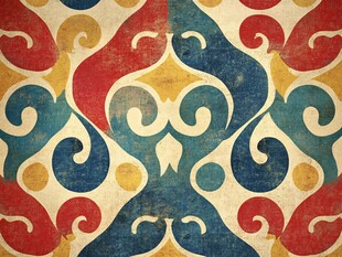 复古多彩几何花纹图案