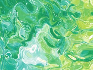 清新绿系流体艺术背景图