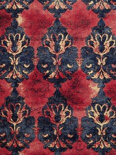 复古红黑花纹织物图案