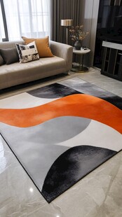 现代客厅的个性几何地毯