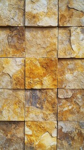 黄褐色石砖墙面纹理