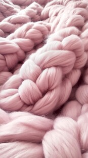 粉色粗毛线特写
