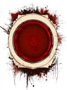 血渍环绕的红色圆形图案