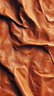 棕色褶皱皮革纹理特写