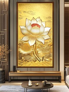 金色莲花装饰画 尽显雅致