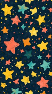 多彩星星梦幻无缝图案