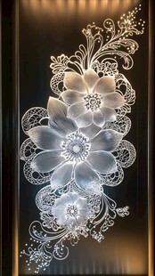 精致立体花朵玻璃装饰画