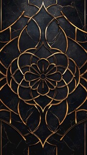 黑金几何花纹装饰图案