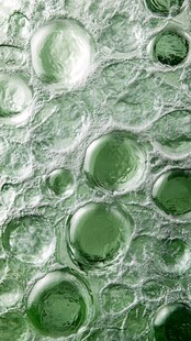 绿色晶莹气泡纹理特写