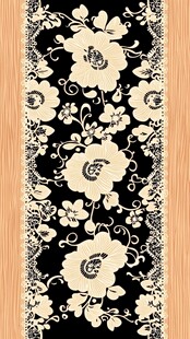 黑白花卉图案地毯纹理