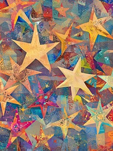 多彩星星梦幻艺术图案