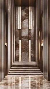奢华电梯内部大理石装饰