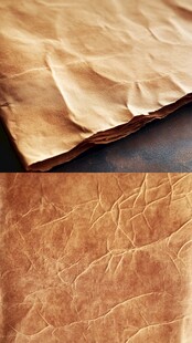 复古褶皱纸张纹理特写