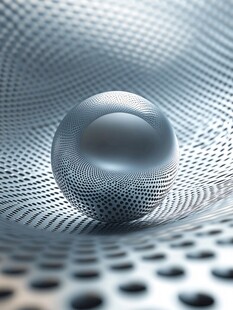 金属质感球体与网格背景