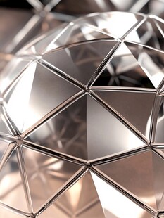 金属多边形球体三维图像