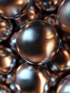 金属质感球体密集排列