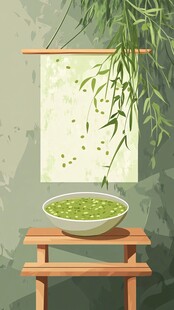 窗前绿植碗景静美画面