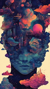 梦幻头脑中的奇幻宇宙景象