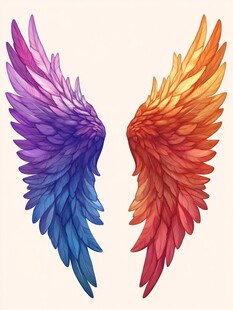 梦幻炫彩双生天使羽翼