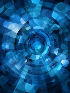 蓝色抽象几何圆形背景图