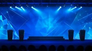 梦幻蓝色舞台灯光秀场景