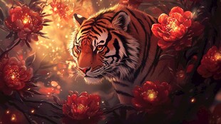 猛虎伴繁花 尽显王者风