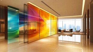 绚丽多彩的现代办公大厅