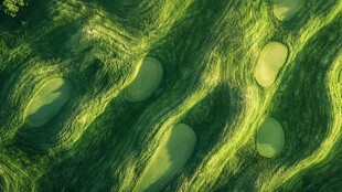 空中俯瞰翠绿起伏的景观