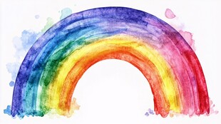 水彩绘就的绚丽彩虹