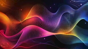 炫彩流动线条科幻背景图