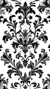 黑白欧式复古花纹图案