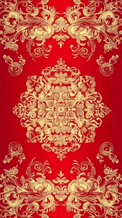 红色金纹中式传统装饰图案