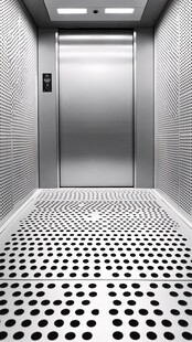现代不锈钢材质的电梯内部