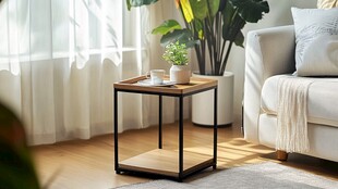 简约客厅边几与绿植布置