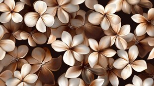 棕白色调花卉图案背景