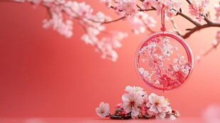 春日粉樱挂饰唯美画面