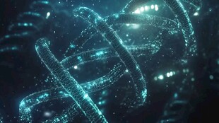 科技感DNA双螺旋结构画面