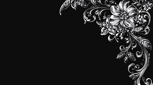 黑色背景上的精致花卉纹饰
