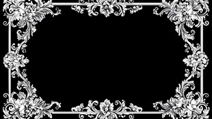 复古花纹黑白边框图案