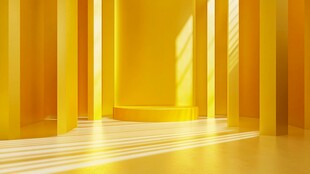 黄色光影空间艺术场景