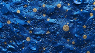 梦幻蓝金液体纹理背景图