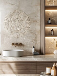 优雅浴室的精致大理石设计