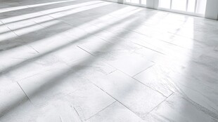 明亮室内的白色瓷砖地面