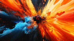 色彩爆炸特效抽象艺术画面