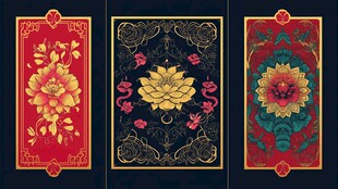 中式花卉纹样装饰图案