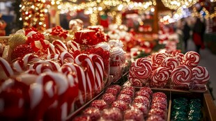 圣诞糖果集市的甜蜜景致