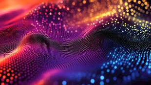 炫彩粒子波浪数字艺术图景